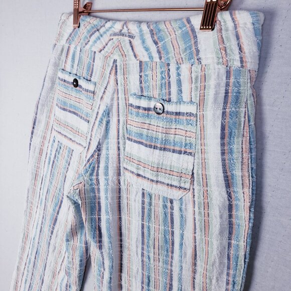 SUNDANCE Gigi Pants Straight Leg Green White Plaid Cotton XS Bohemian Resort - Picture 9 of 11